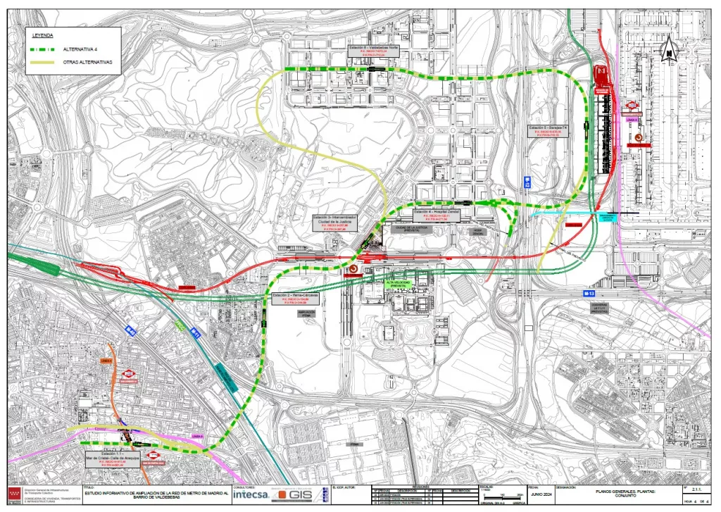 Ninguna de las alternativas originales contemplaba la posibilidad de construir una estación en el centro de Las Carcavas