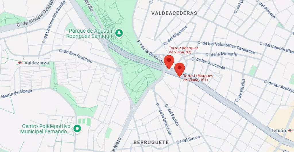 Ubicación de las Torres Marqués de Viana