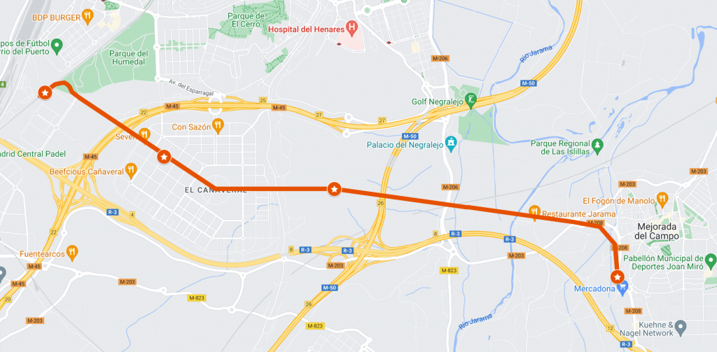 Línea de Cercanías valorada en el estudio como alternativa a la ampliación de metro a El Cañaveral