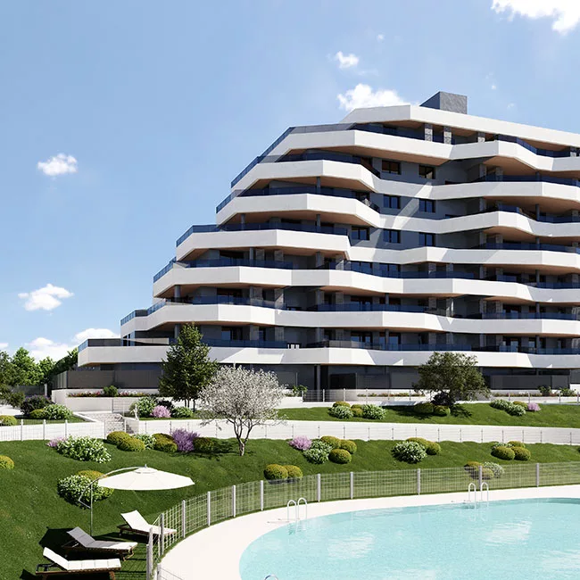 Habitat La Encina: 92 viviendas con piscina en Tres Cantos