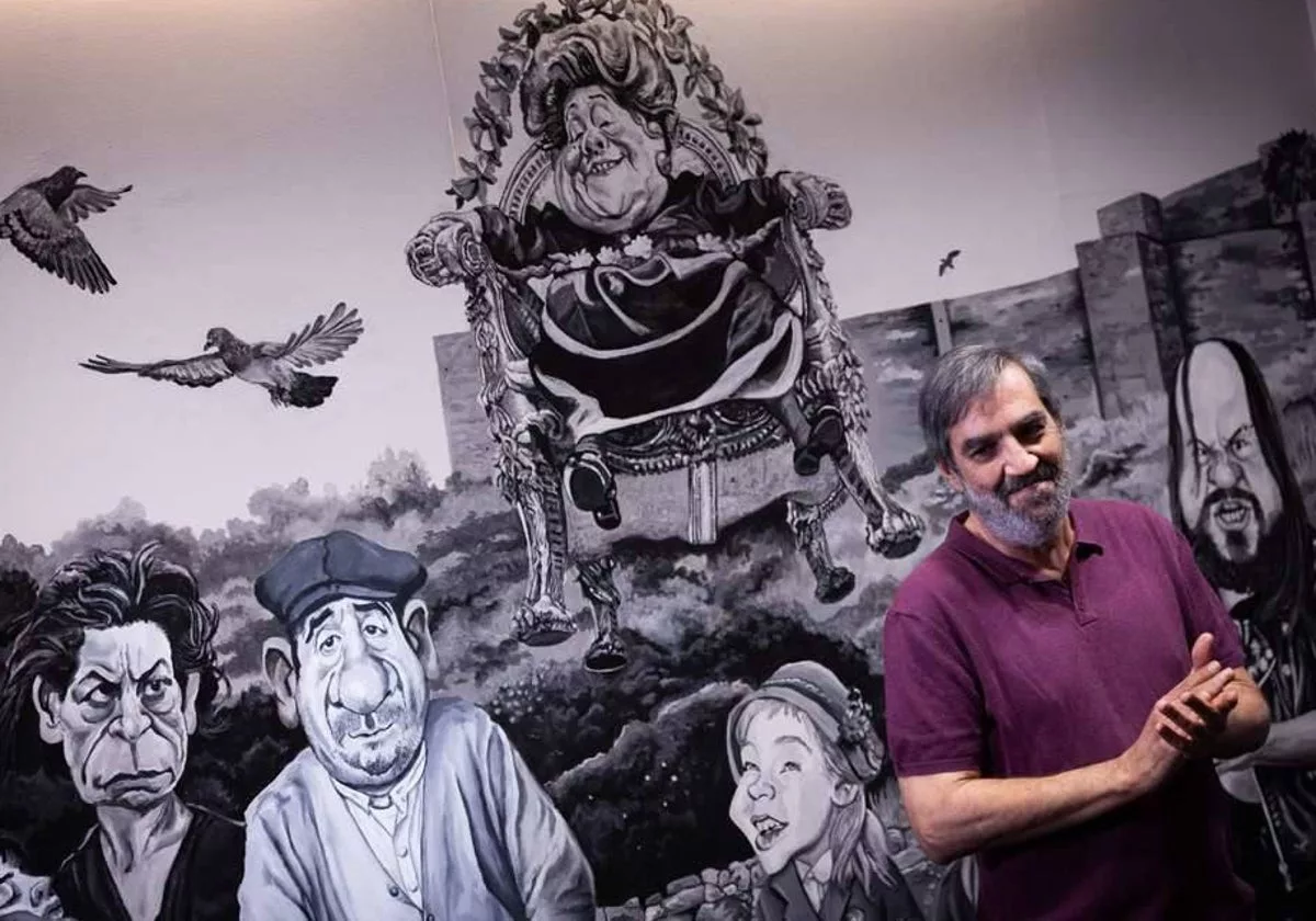 Idígoras transforma el Cine Albéniz con un mural que celebra el cine español