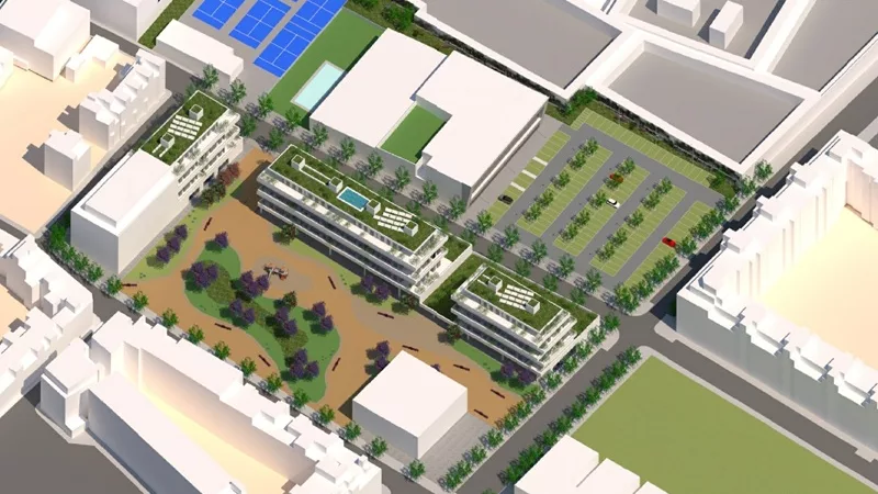 Transformación de las piscinas de San Miguel en Carabanchel: 130 viviendas, equipamientos y parques