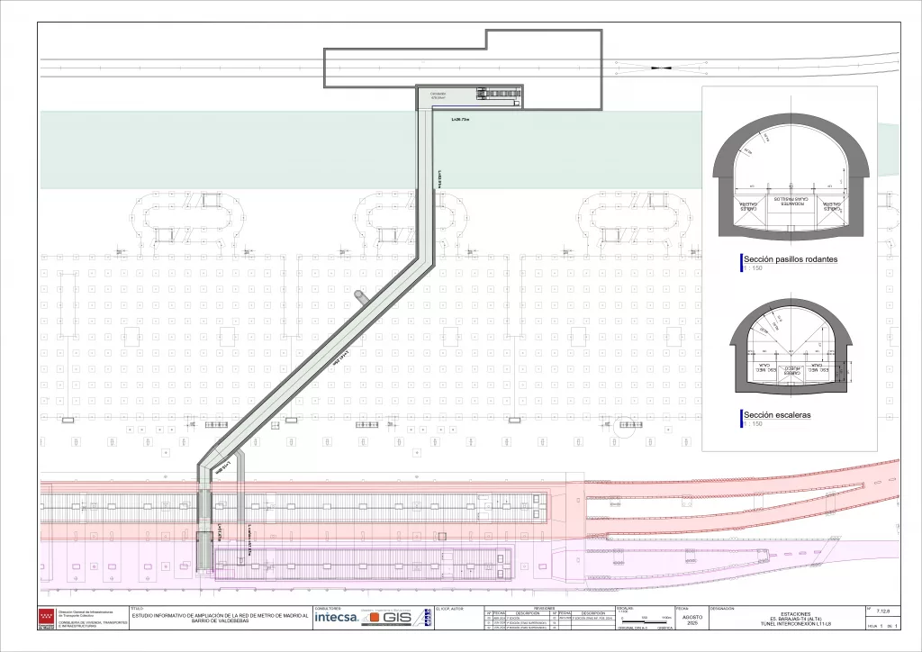Plano de conexiones entre los distintos medios de transporte ferroviario