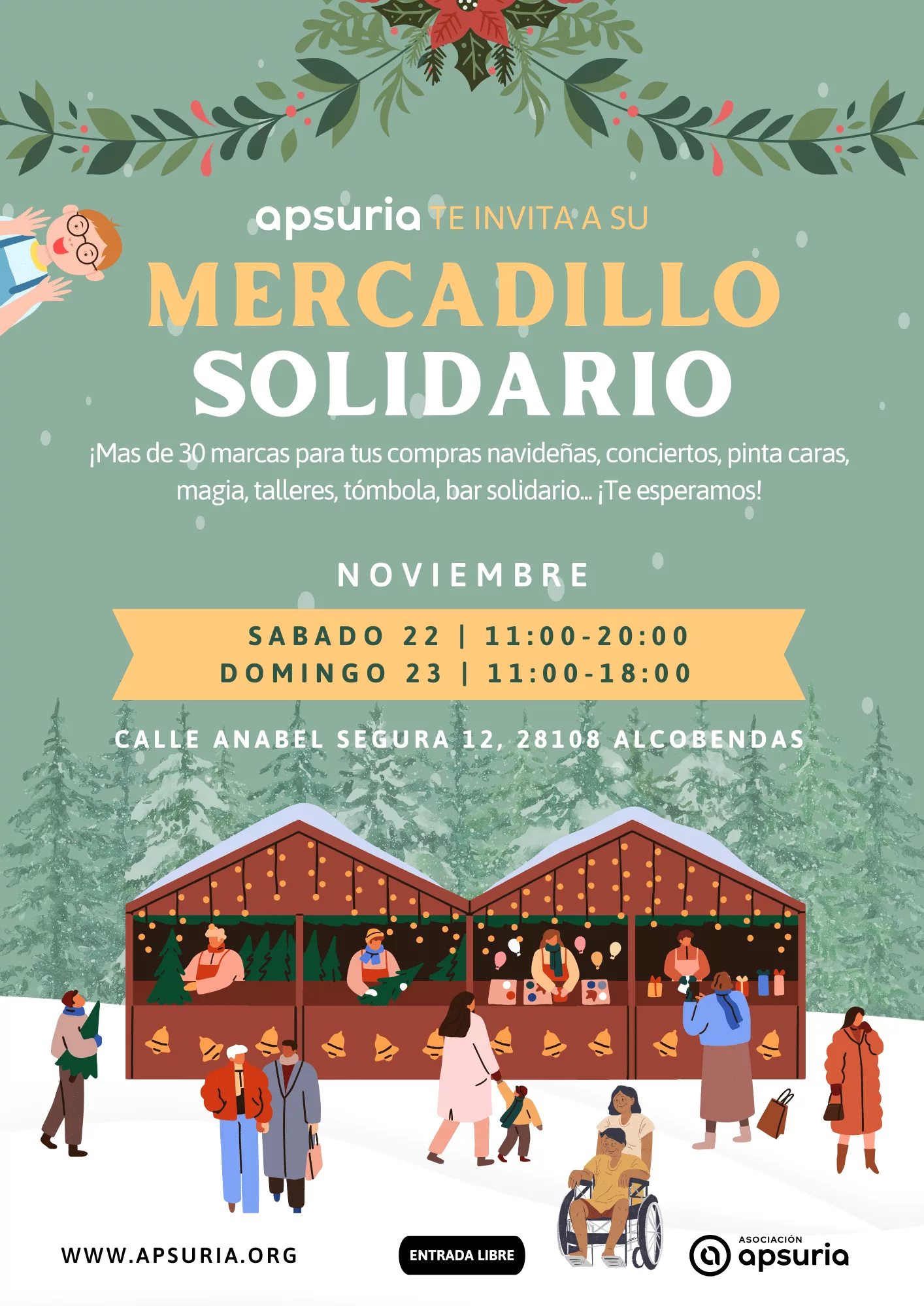 Mercadillo solidario de Navidad de Apsuria 2025: una cita imprescindible