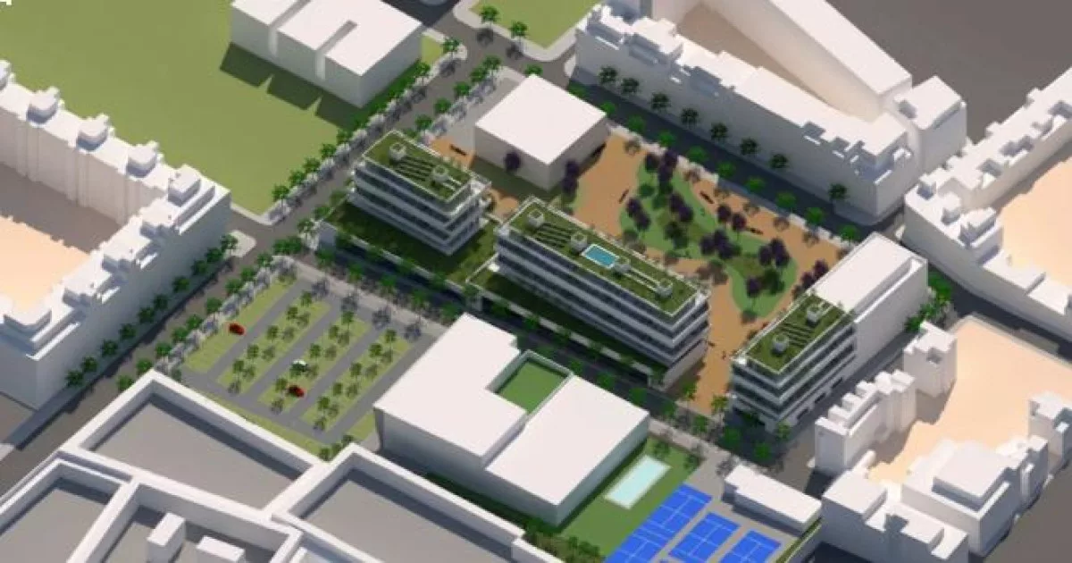 Transformación de las antiguas piscinas de San Miguel en 130 viviendas en Opañel