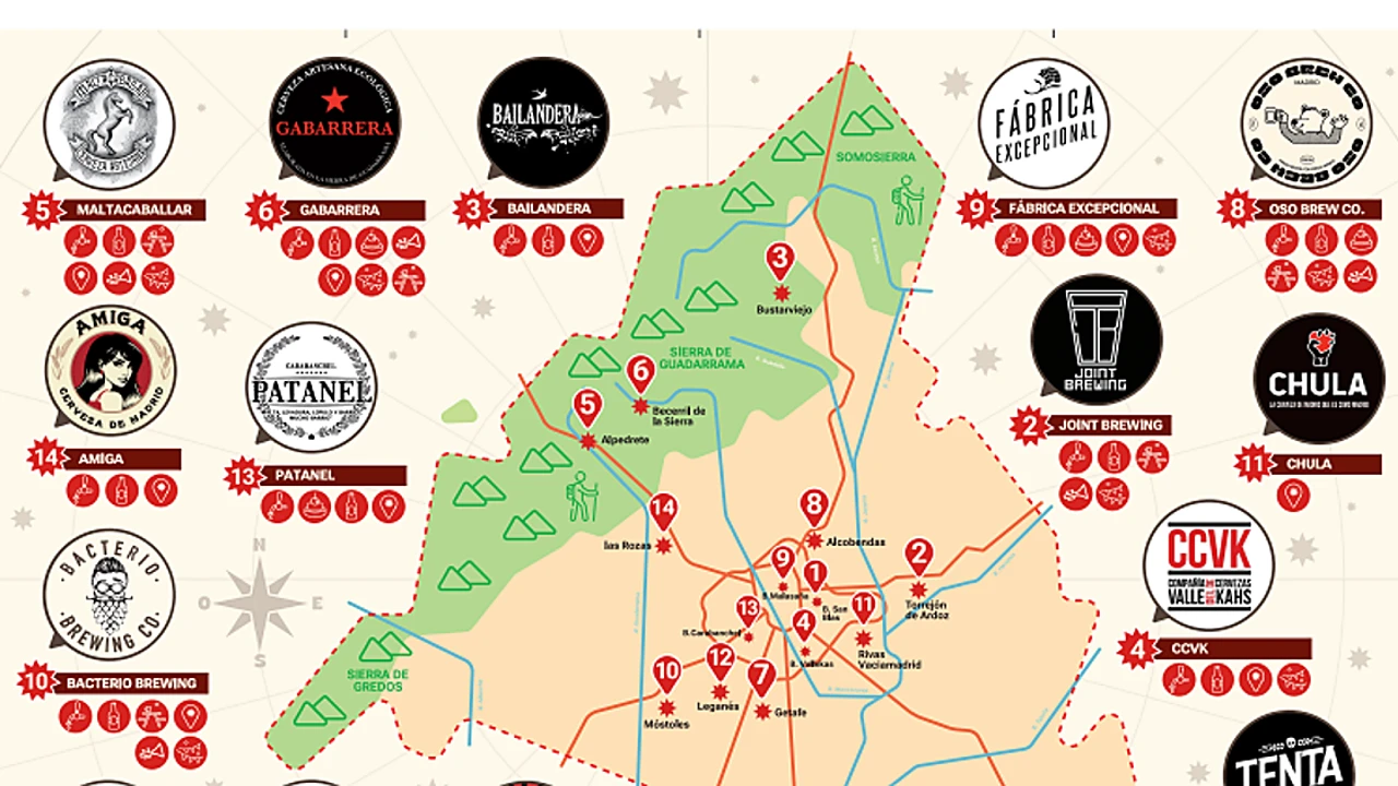 Descubre el mapa cervecero de Madrid con 15 cerveceras artesanas para impulsar el turismo regional