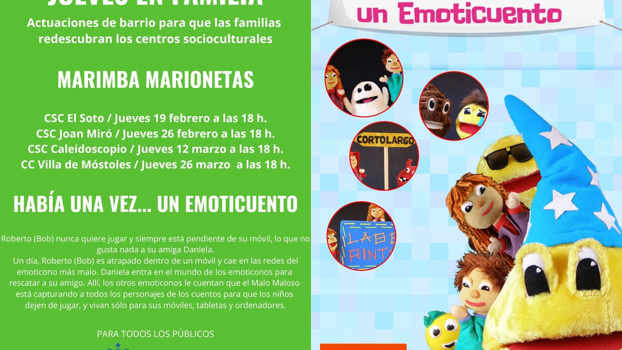 Jueves en Familia: Teatro gratuito en Móstoles para familias en febrero y marzo