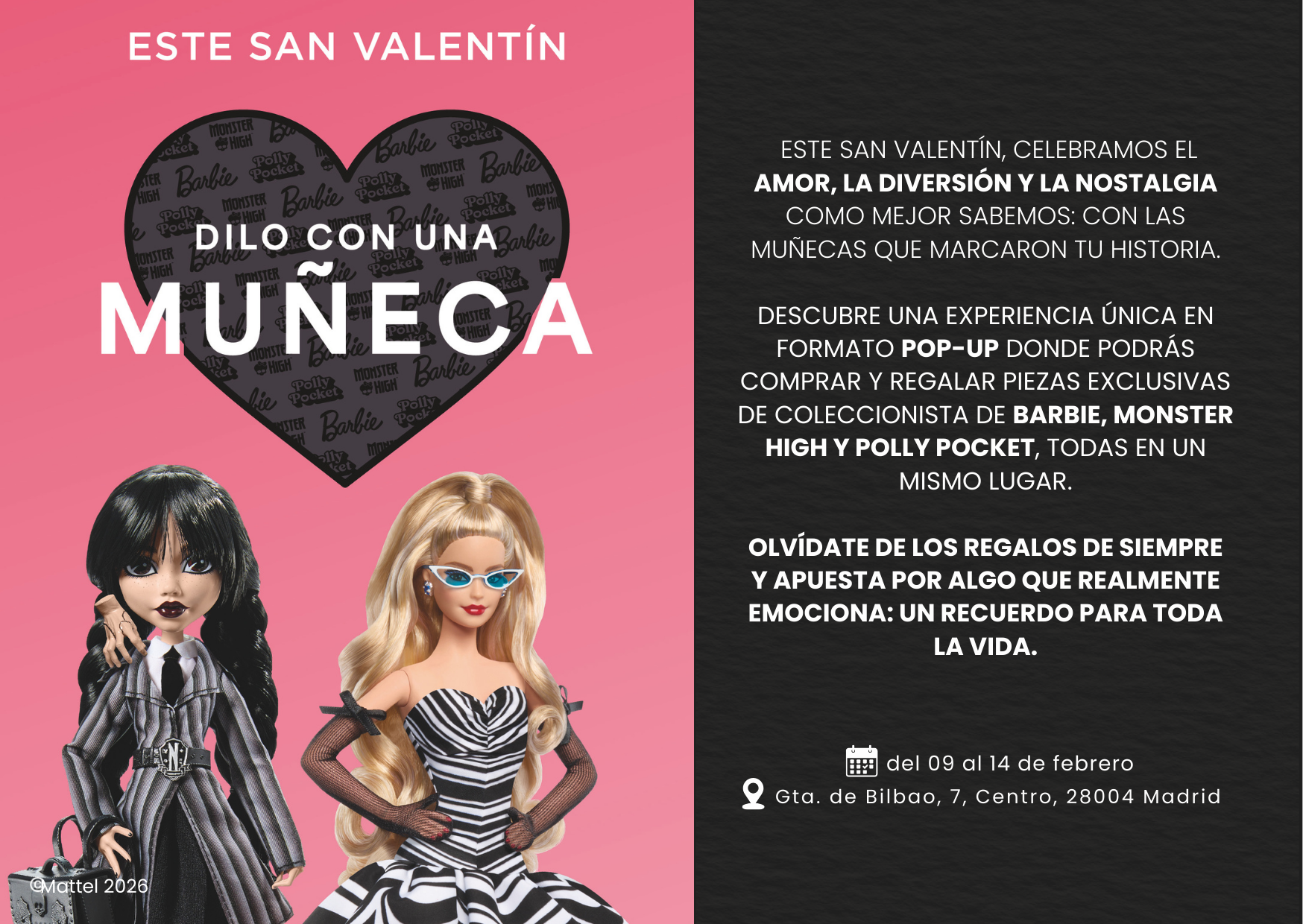 Dolls Collector en la Glorieta de Bilbao: la pop-up que convierte un quiosco en un universo rosa y negro